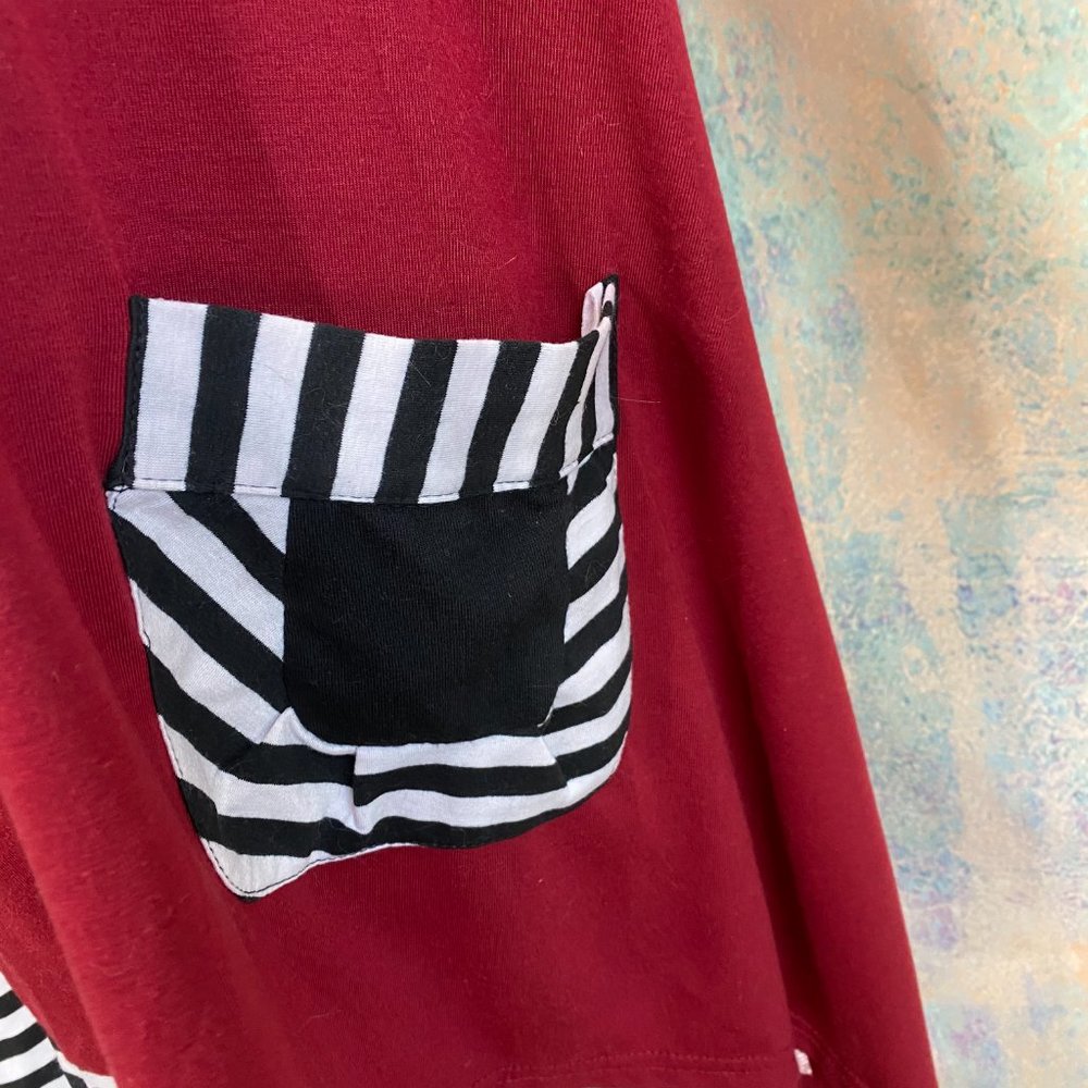 📌Xin Yi  Asymmetric Striped Tunic - long Shirt - Picture 4 of 15